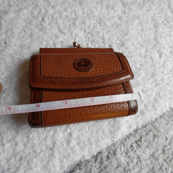 Vintage Dooney & Bourke Leather Wallet Brown ORGANIZER W/ KissLock Coin USA - Picture 7 of 8